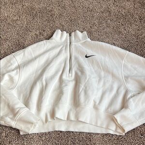 Nike White Half-Zip Sweatshirt
